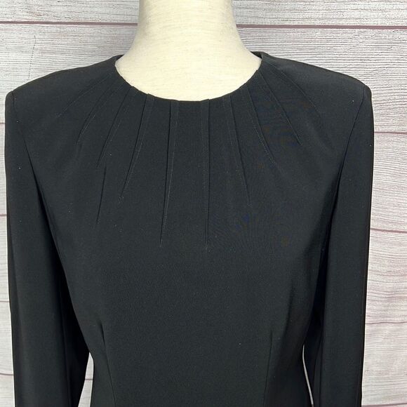 NWT Vintage Anne Klein Dress Black Shift Long Sleeve - Picture 4 of 15